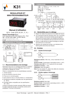 Ascon tecnologic K31 Mini-programmer controller Manuel du propriétaire