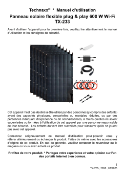 Technaxx TX-233 Flexible solar balcony power plant 600 W WiFi Manuel du propriétaire