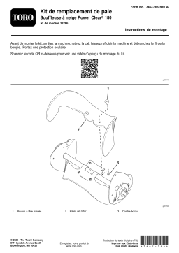 Toro Paddle Replacement Kit, Power Clear 180 Snowthrower Guide d'installation