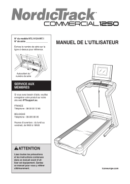 NordicTrack NTL14124-INT Commercial 1250 TREADMILL Manuel utilisateur