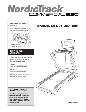 NordicTrack NTL14124-INT Commercial 1250 TREADMILL Manuel utilisateur | Fixfr