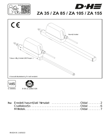 ZA 35 | ZA 155 | ZA 85 | D+H ZA 105 Rack and pinion drive ZA Mode d'emploi | Fixfr