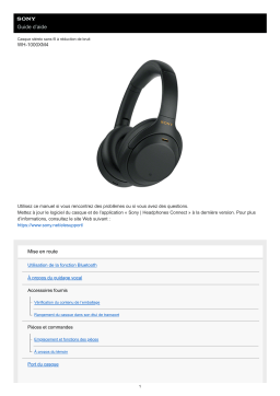 Sony WH1000XM4| Casque Bluetooth à réduction de bruit sans fil Manuel utilisateur