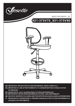 Vinsetto 921-375V80 Ergonomic Tall Drafting Desk Chair Mode d'emploi