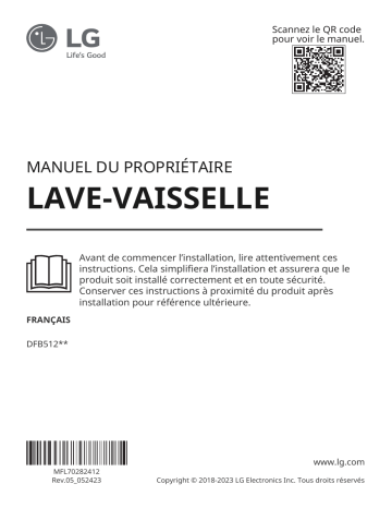 LG DFB512FP Manuel utilisateur | Fixfr