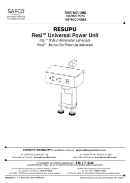 Safco RESUPUWH Resi® Universal Power Manuel utilisateur