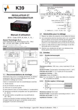 Ascon tecnologic K39 Mini-programmer controller Manuel du propriétaire