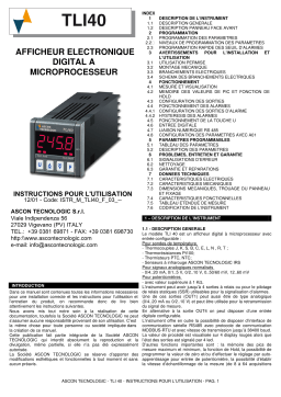 Ascon tecnologic TLI40 Indicator Manuel du propriétaire