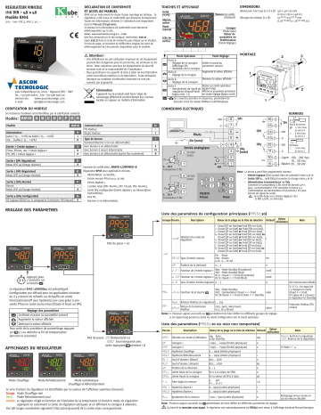 Ascon tecnologic KM1E Controller Manuel utilisateur | Fixfr