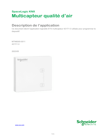 Schneider Electric SpaceLogic KNX Multicapteur de qualité de l'air Manuel utilisateur | Fixfr