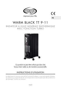 Argo WARM BLACK TT 11 ELECTRICAL HEATING Manuel utilisateur