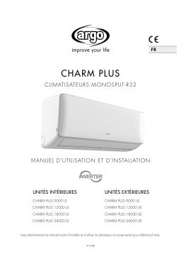 Argo CHARM PLUS 18000 BTU/H SINGLE & MULTI SPLIT SYSTEM Manuel utilisateur