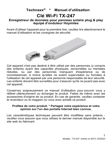 Technaxx TX-247 WiFi Stick Manuel du propriétaire | Fixfr