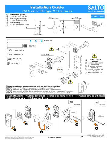 Salto XS4 Mini Metal Electronic Lock Manuel du propriétaire | Fixfr