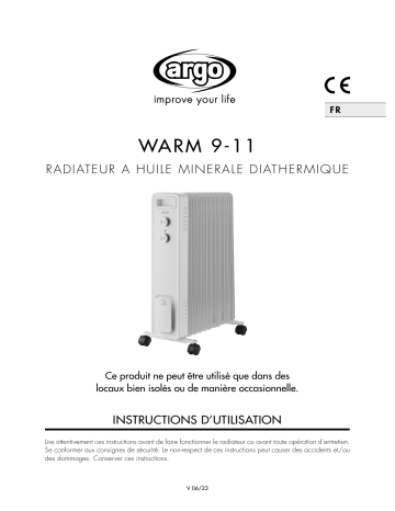 WARM 11 | Argo WARM Q 9 ELECTRICAL HEATING Manuel utilisateur | Fixfr