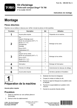 Toro Light Kit, Dingo TX 700 Compact Tool Carrier Compact Utility Loader Guide d'installation