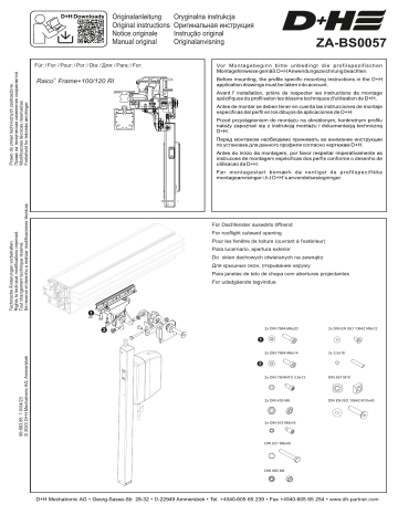 D+H ZA-BS0057-OM Bracket set ZA Mode d'emploi | Fixfr