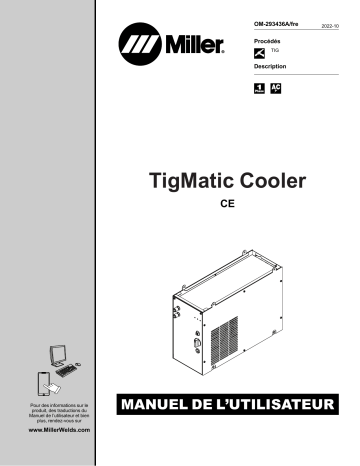 Miller TIGMATIC COOLER CE NC411891X-ZZ222222 Manuel du propriétaire | Fixfr