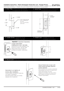 Emtek Modern Rectangular Pocket Door Lock Door Prep & Guide d'installation