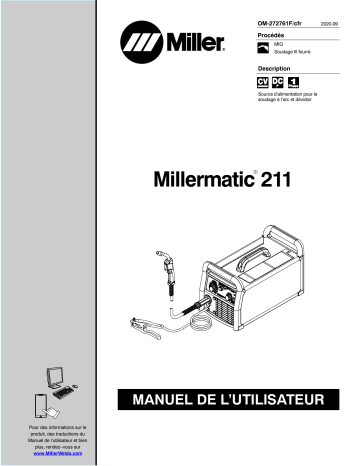 Miller MILLERMATIC 211 Manuel utilisateur | Fixfr