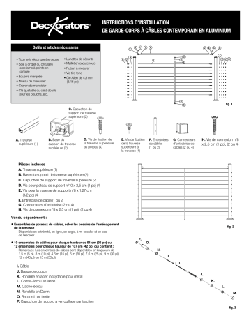 Deckorators Contemporary Cable Rail Guide d'installation | Fixfr