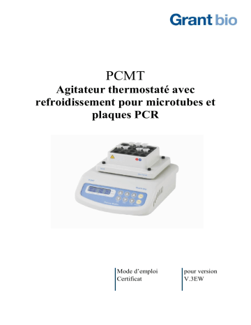 Grant Instruments PCMT Thermoshaker Manuel utilisateur | Fixfr