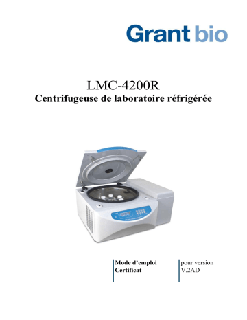 Grant Instruments LMC-4200R benchtop centrifuge Manuel utilisateur | Fixfr