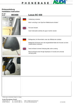 KUDA 083405 for Lexus SC 430 since 10/01 Guide d'installation