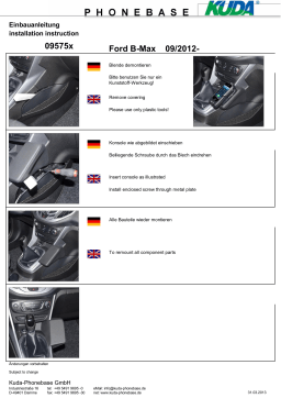 KUDA 095750 for Ford B-max since 03/12 Guide d'installation