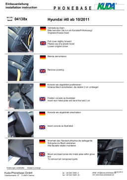 KUDA 041380 for Hyundai i40 since 10/2011 Guide d'installation