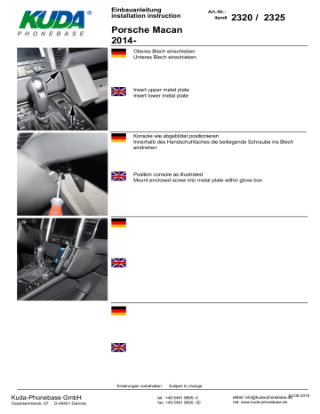 2325 | .232x | KUDA 2320 for Porsche Macan until 2014 Guide d'installation | Fixfr