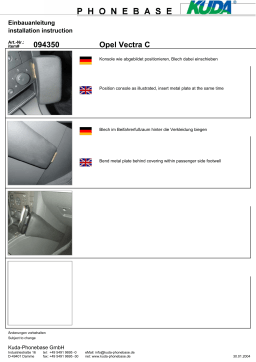 KUDA 094350 for Opel VectraC since03/02/Signum since2003 Guide d'installation