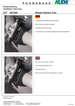 KUDA 081200 for NissanAlmeraTinoV10Since03/00&Since03/03 Guide d'installation