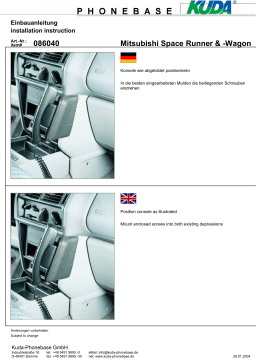 KUDA 086045 for Mitsubishi SpaceRunner & Wagon until1999 Guide d'installation