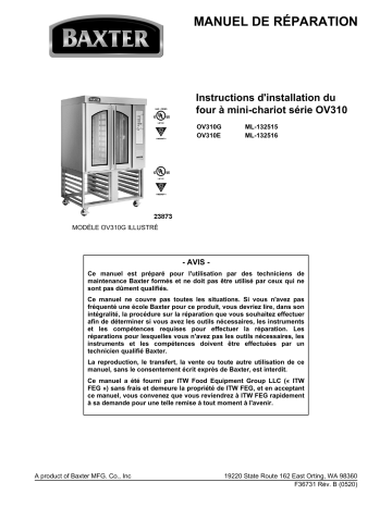 Baxter OV310 Rack Oven Guide d'installation | Fixfr