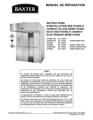 Baxter OV500 Series Rack Oven Guide d'installation | Fixfr