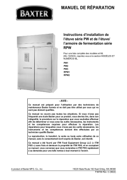 Baxter PW Proofer / RPW Proofer/Retarder Guide d'installation