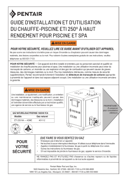 Pentair ETi 250 Mode d'emploi