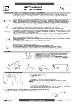 CAME BELLINI Installation manuel