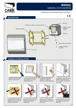 CAME MS9502, 818XG-0021 AUTOMATIC DOOR Installation manuel