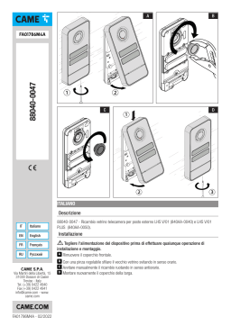 CAME 88040-0047 Manuel utilisateur