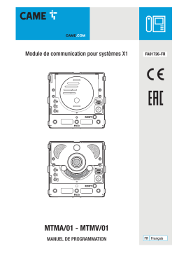 CAME MTMA01-MTMV01 VIDEO ENTRY SYSTEM Manuel utilisateur