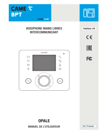 CAME OPALE VIDEO ENTRY SYSTEM Manuel utilisateur | Fixfr