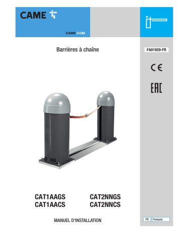 CAME CAT1AAGS-CAT1AACS BARRIER Installation manuel | Fixfr