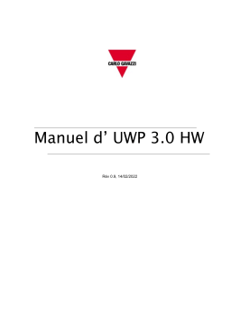 CARLO GAVAZZI UWP30RSEXXX Datalogger/Gateway/Controller Manuel du propriétaire