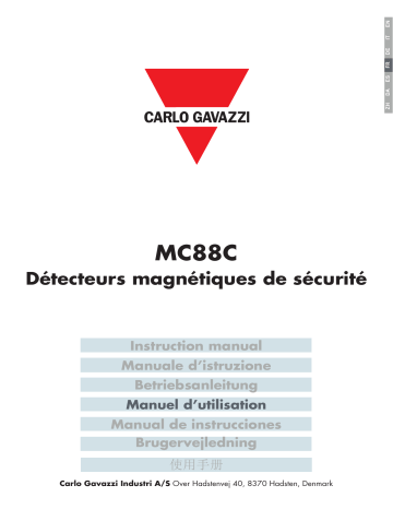 MC88CH1O1CLT1 | MC88CH1O1CRT1L | MC88CH1O1CRT1 | MC88CH1O1CRM5L | MC88CH2OLT1 | MC88CH1O1CRA2L | MC88CH1O1CRA2 | MC88CH1O1CLT1L | MC88CH2OLA2 | MC88CH2ORA2L | MC88CH2ORA2 | MC88CH2OLT1L | MC88CH1O1CLA2 | CARLO GAVAZZI MC88CM1 Safety magnetic actuator Manuel du propriétaire | Fixfr