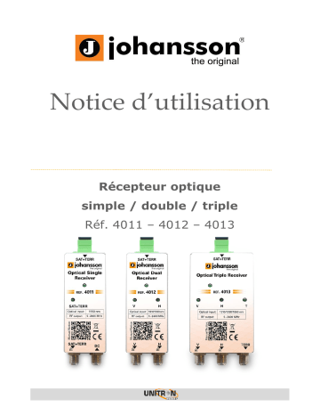 Johansson Optical Receiver 4011 - 4012 - 4013 Manuel du propriétaire | Fixfr