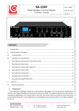 BOUYER SA-1247 Amplificateur mélangeur avec sources Une information important