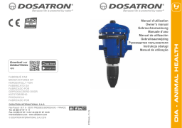 dosatron DIAAL Manuel du propriétaire