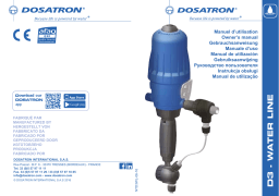 dosatron D3WL Manuel du propriétaire